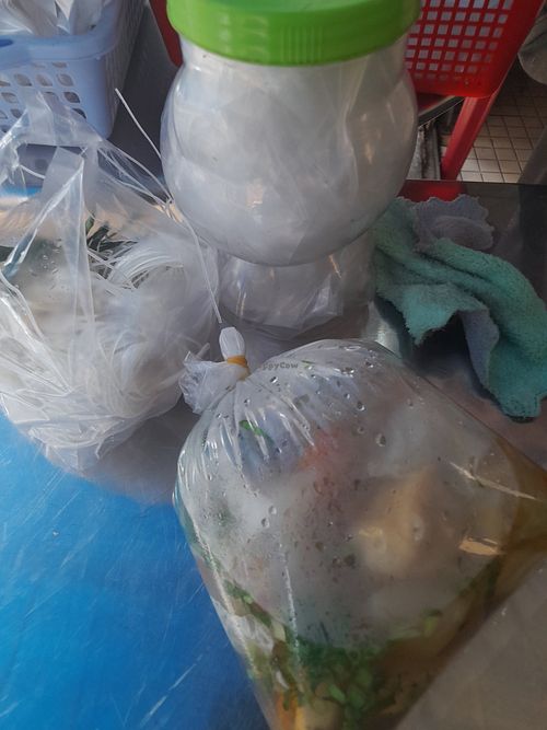 My take away packaging at Hủ Tiếu Chay in Ho Chi Minh City