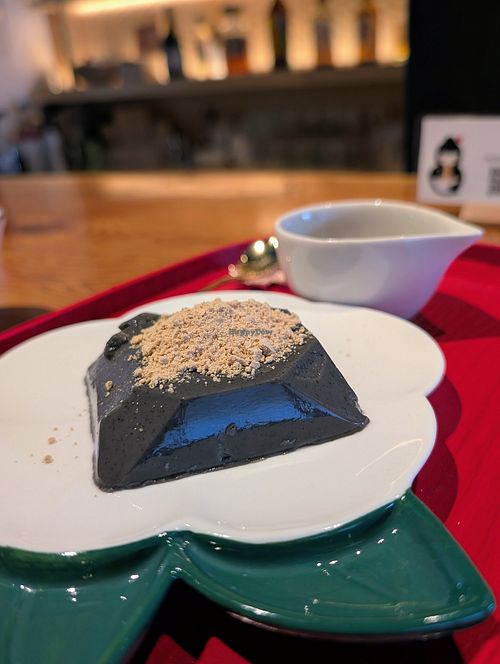 Black sesame desert with peanut powder😋 at UNO RAMEN - Sanjo in Kyoto