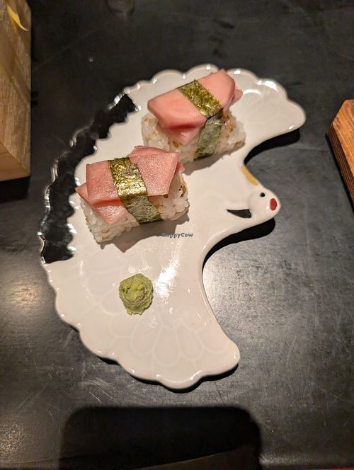 Sweet and sour pickled turnip sushi at UNO RAMEN - Sanjo in Kyoto