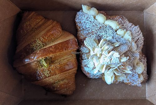 Pistachio Cream Croissant and Almond Cream Croissant from Masa at La Lucha Coffee in Portland