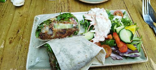 Onion bhaji wrap with mango chutney at The Glass House at Charlottes  in Filey