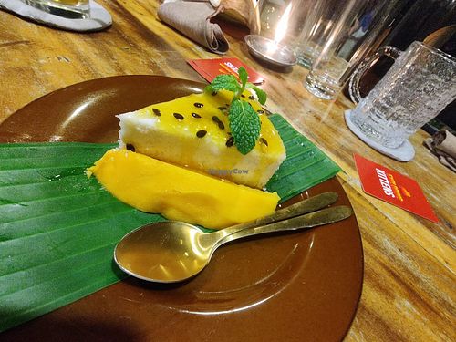 Coconut mango cheesecake at Break Point Restaurant in Tangalle