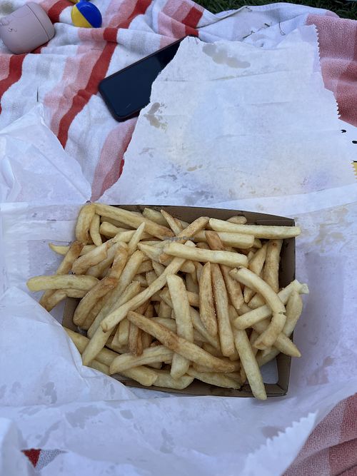 Medium fry  at Shells Diner in Austinmer