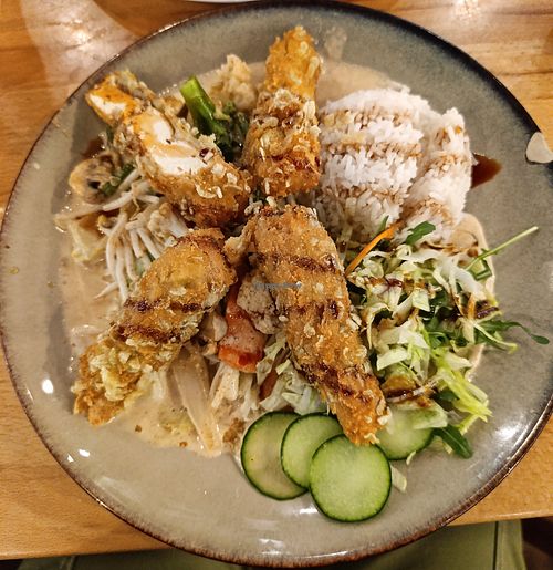 Green rice tofu mit Erdnusssauce at Asia Havel in Dallgow-doeberitz