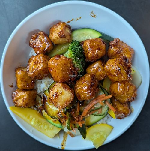 Korean Tofu Rice Bowl at Theory in Portland