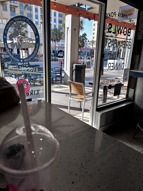 The inside view of outside  at Kaia Bowls  in Clearwater Beach