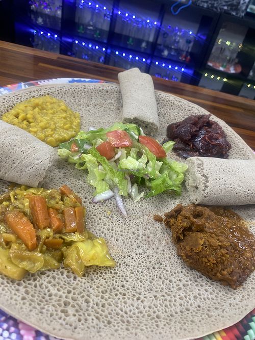4 Item Veggie Sampler  at Amen Cafe Eritrean And Ethiopian Restaurant in San Antonio