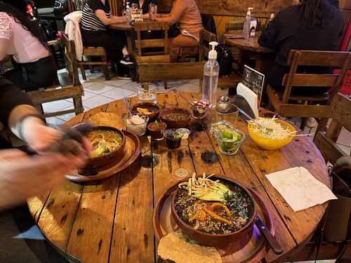 Extremely delicious vegan pozole!  at Potzolli Uruapan in Uruapan