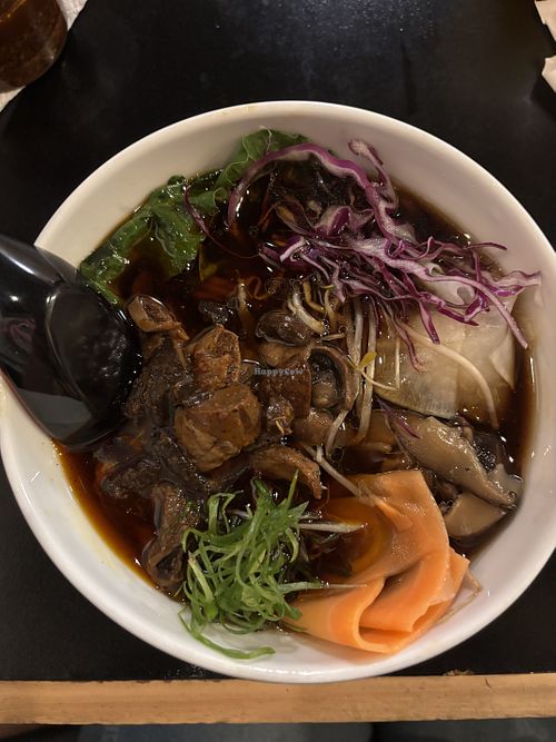 Shoyu ramen w/ extra mushrooms   at Kombu Ramen in Antigua