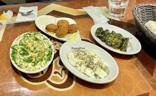 Hummus and pita are vegan.   at Byblos Lebanese Restaurant in Tokyo