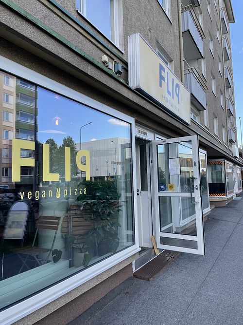 Close to a tram stop in Kaleva  at FLIP - Vegan Pizza in Tampere