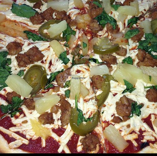 vegan sausage at PizzaRev in Oxnard