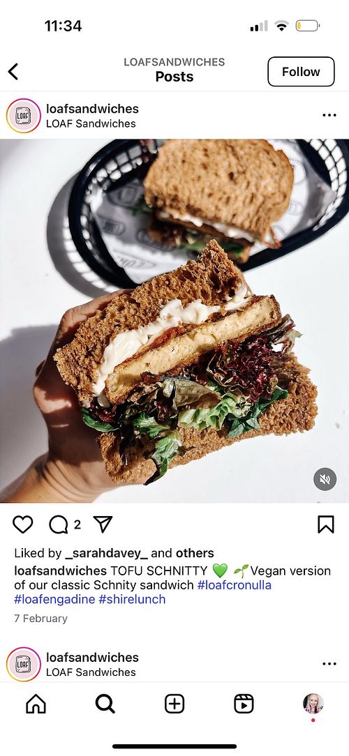 Vegan schnitty  at LOAF Engadine in Engadine