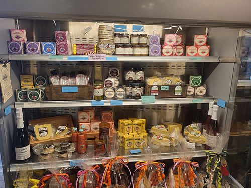 Wide variety of vegan cheeses at Frosta Deli in Hoeoer