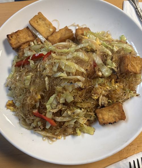 Vegan Pad Woon Sen with tofu  at Hope Cafe  in Durham