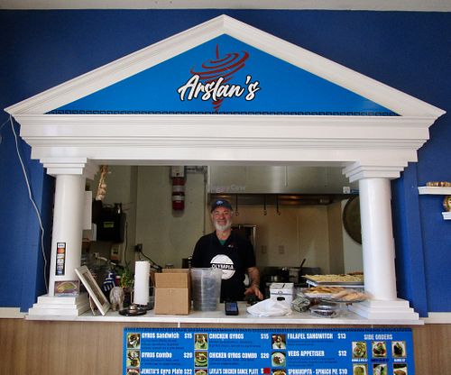 Arslan’s prepping for the days meals. at Arslans Gyros in Quartzsite