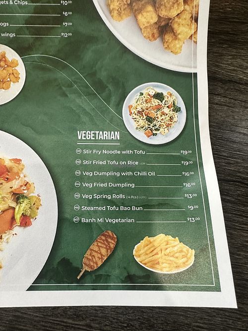 Most items on veg menu can be made vegan  at Tran's Kitchen Vietnamese in Pukekohe