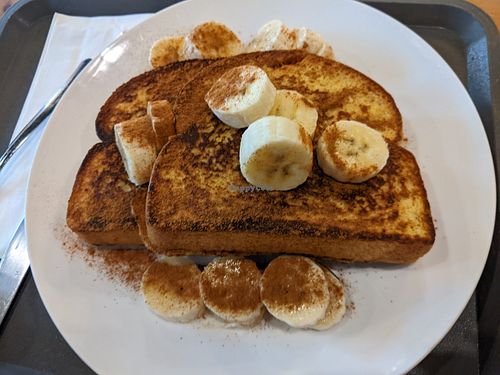 French Toast with bananas at Moma's Cafe  in Orlando