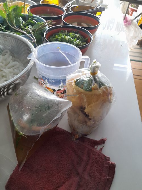 Preparing my take away vegan food at Thảo Tâm in Ho Chi Minh City