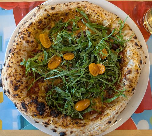 Vegane Tasche als Pizza / Vegan pocket as a pizza at Risto-Pizza Ciro Borrelli  in Munich