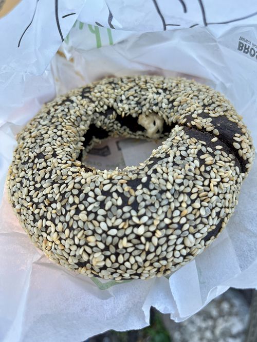 Sesam bagel with tahin fillingg  at Gregory's in Aegina