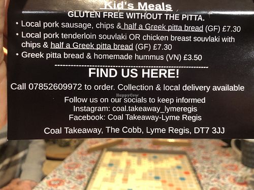 Info   at Coal Greek Takeaway in Lyme Regis
