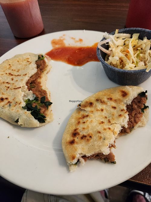 Vegan pupusa w beans & sautéed fresh spinach  at Maria's Pupuseria & Taqueria Inc in Bradenton