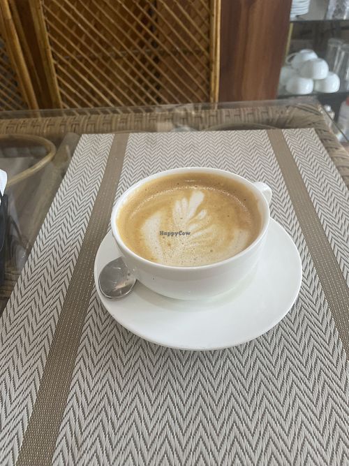 Oat milk coffeee  at Satvik Cafe in Rishikesh