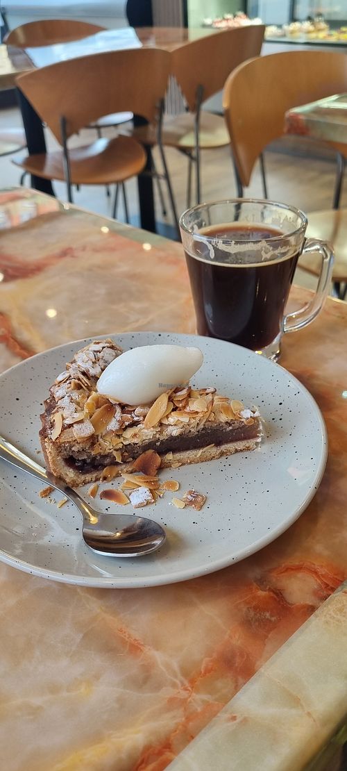 Bakery and gelateria with several vegan options including cheesecake and Bakwell tart. 24 seats for eating in. Wonderful friendly owner, clearly passionate about his work. at Victor's Sweet Delights in Liverpool