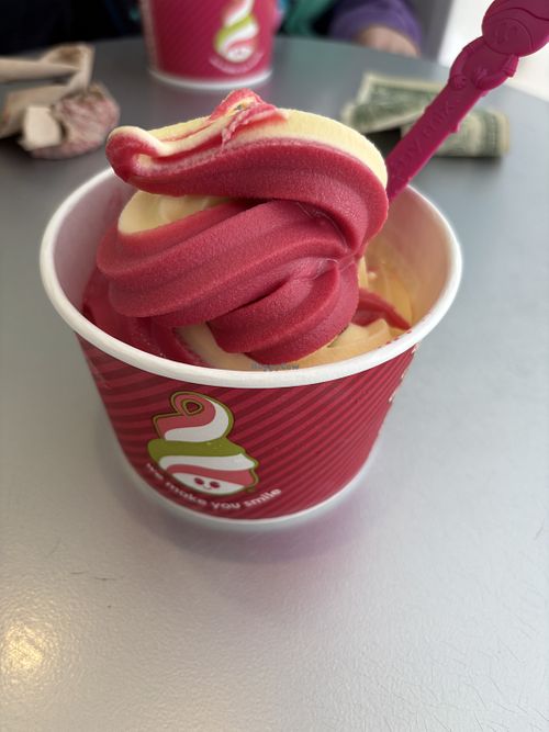 pomegranate + pineapple froyo! at Menchie's Frozen Yogurt in Fenton