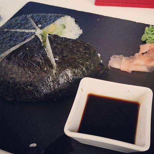 The vegetable Torta Mizüshi.  A bit much for one person,  but really good.   at Mizushi in Sevilla