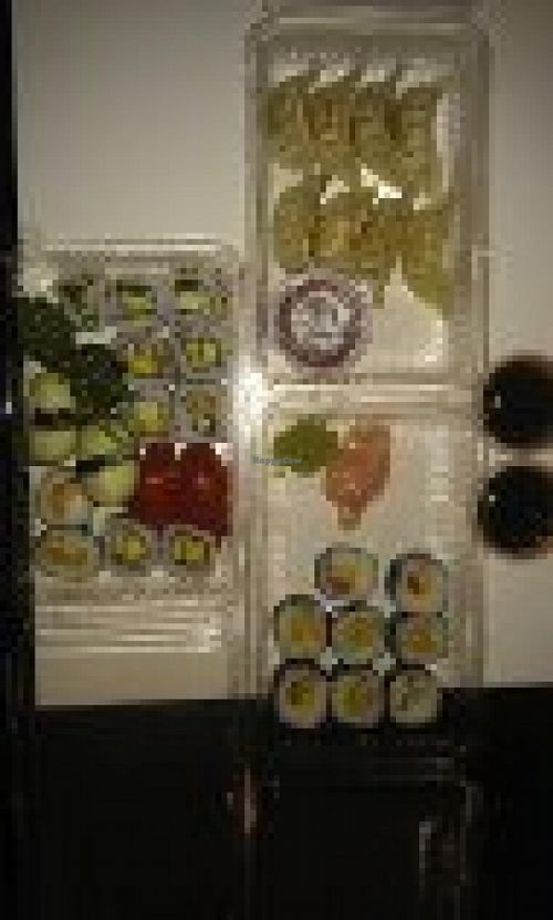 Take out of 25 pieces of vegan sushi and 8 veg gyoza.  Excellent! at Mizushi in Sevilla