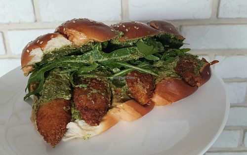 Took my order to go. "Kobi's Extreme" sandwich. "המוגזם של קובי" at Soyalle - Pop Up in Tel Aviv