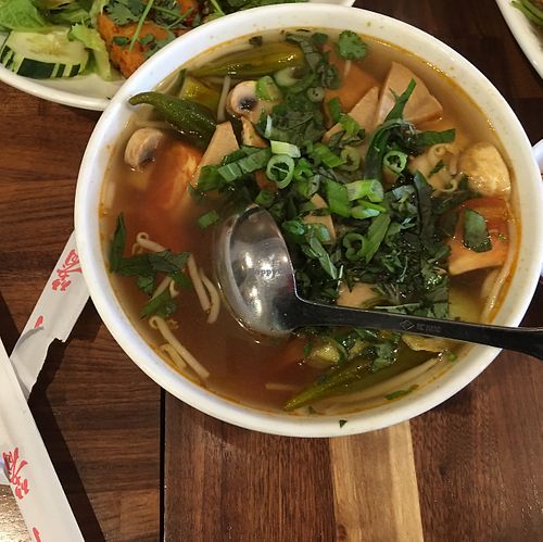 sweet and sour soup.  at Blossom Vegan Restaurant in Pleasanton