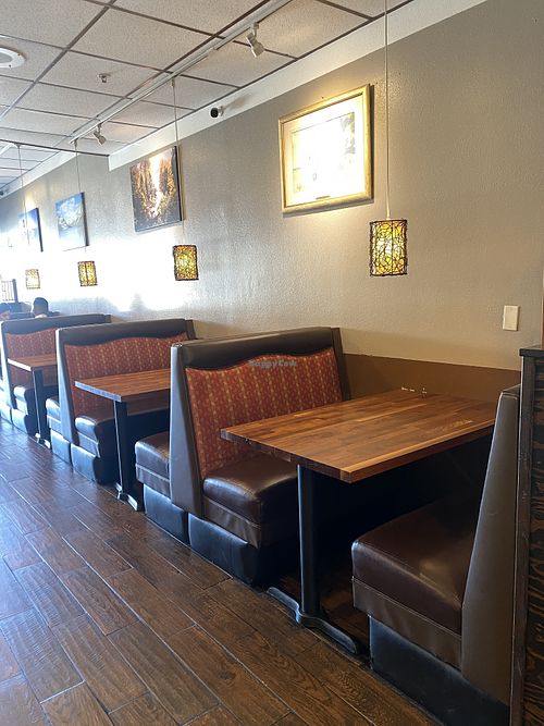 Cute Booth Seating Section • Near Ordering Area  at Blossom Vegan Restaurant in Pleasanton