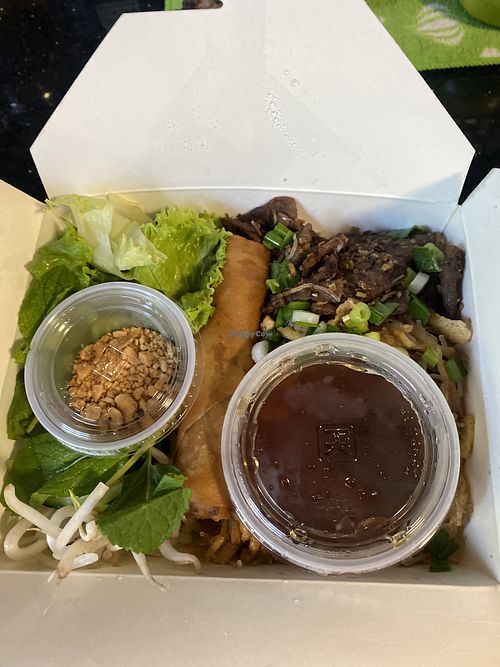 Peeping 👀 the Yum Yum Vermicelli Take Away Order  at Blossom Vegan Restaurant in Pleasanton