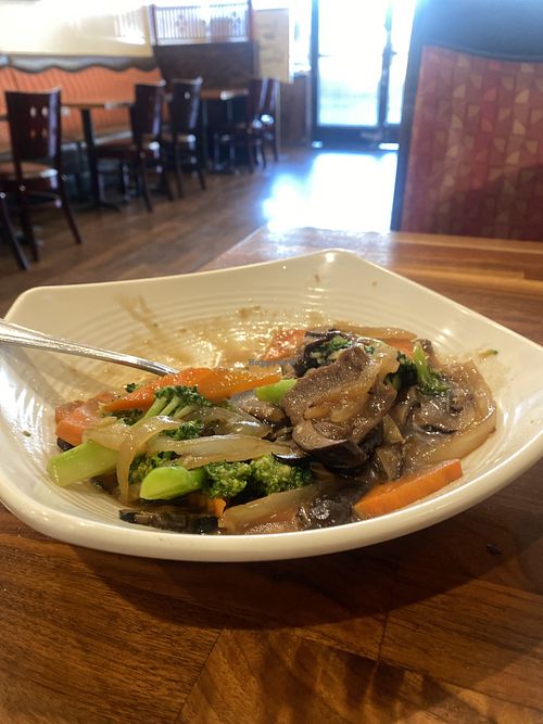 Yummy Veganized Soy Beef ‘n’ Broccoli 🥦💕  at Blossom Vegan Restaurant in Pleasanton