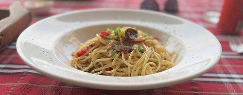 Spaghetti aglio e olio (vegan)   at Together Restaurant in Phang Nga
