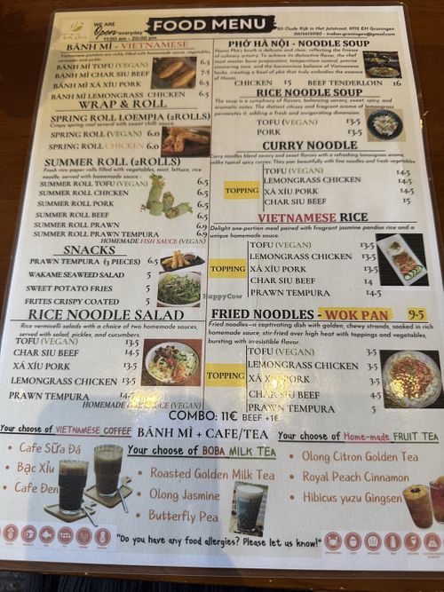 Menu   at Tra Bar! in Groningen