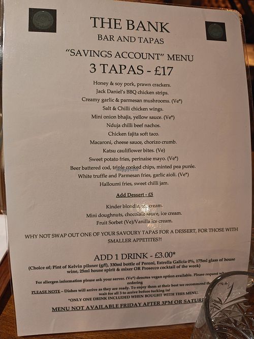  at The Bank Bar and Tapas in Dumfries