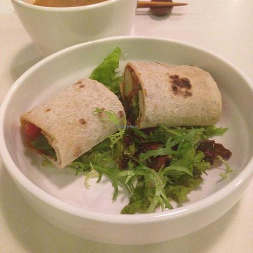 Wrap and salad at Pure and Whole - Shanghai Centre in Shanghai