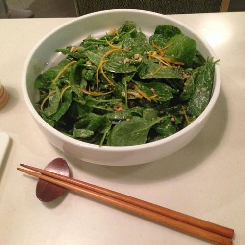 Raw Kale salad at Pure and Whole - Shanghai Centre in Shanghai