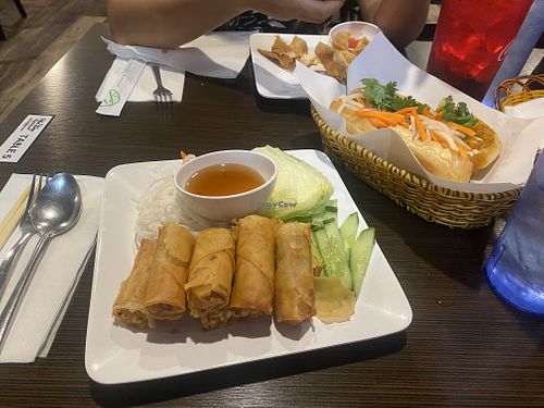 Spring rolls, tofu bahn mi, and tofu vermicilli  at Pho Time in Aiea