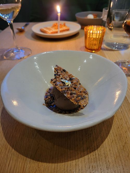 Vegan chocolate sorbet in salted caramel at Twelve in Portland