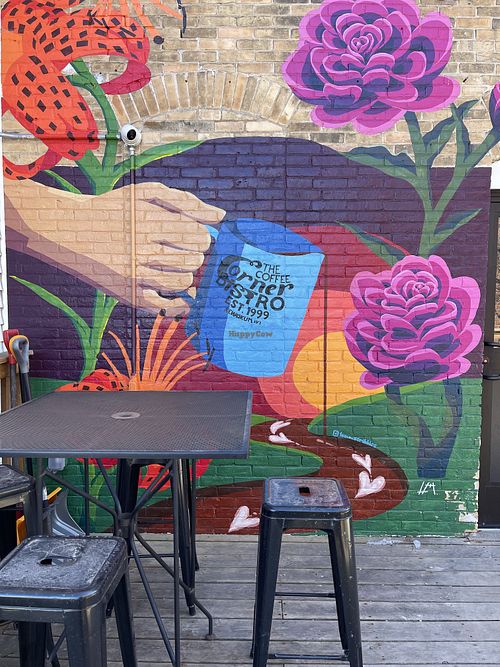 Outdoor seating   at Coffee Corner Bistro in Kewaskum
