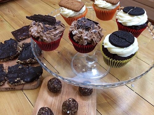 vegan cakes at The Hub at Healthy Spirit in Manchester