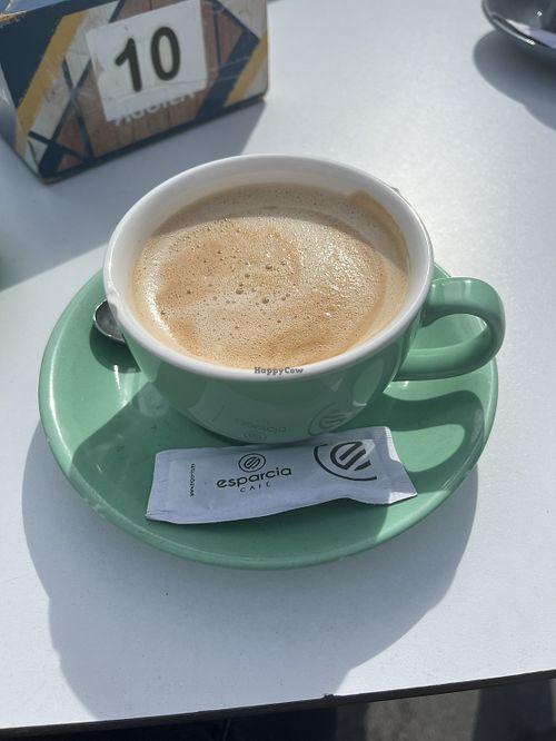 Café con leche with oat milk  at Malabar Ermita in Torrevieja