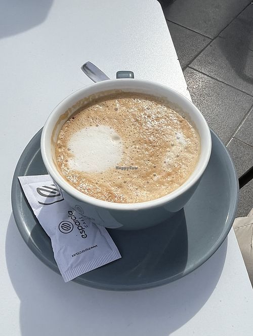 Café con leche with soy milk  at Malabar Ermita in Torrevieja