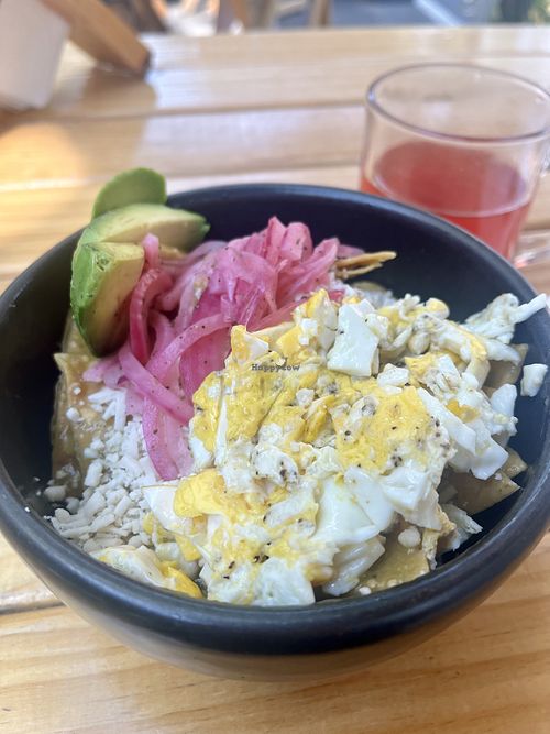 Chilaquiles verdes   at Santa Hoja in Mexico City