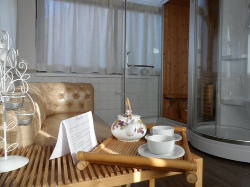 bathroom with sauna at Brugnola1932 Vegan Country House in Bardi